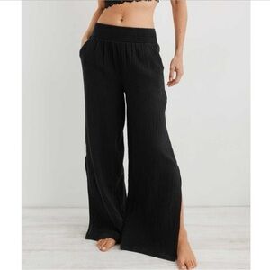 Aerie Pool to Party Black Wide-Leg Pants
